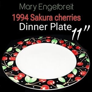1994 Mary Engelbreit Sakura cherries 11" dinner plate